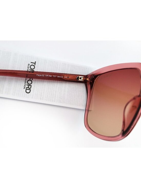 TOM FORD Faye-02 TF788 72T 56mm Square Sunglasses Rose / Bordeaux Gradient main image 2